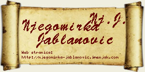 Njegomirka Jablanović vizit kartica